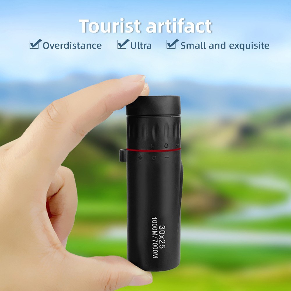 30x25 Mini Monocular Pocket Prime Monocular Handheld Telescope with Carrying Bag for Hiking Camping Wildlife Observation Moon Sports Game Concert Watching