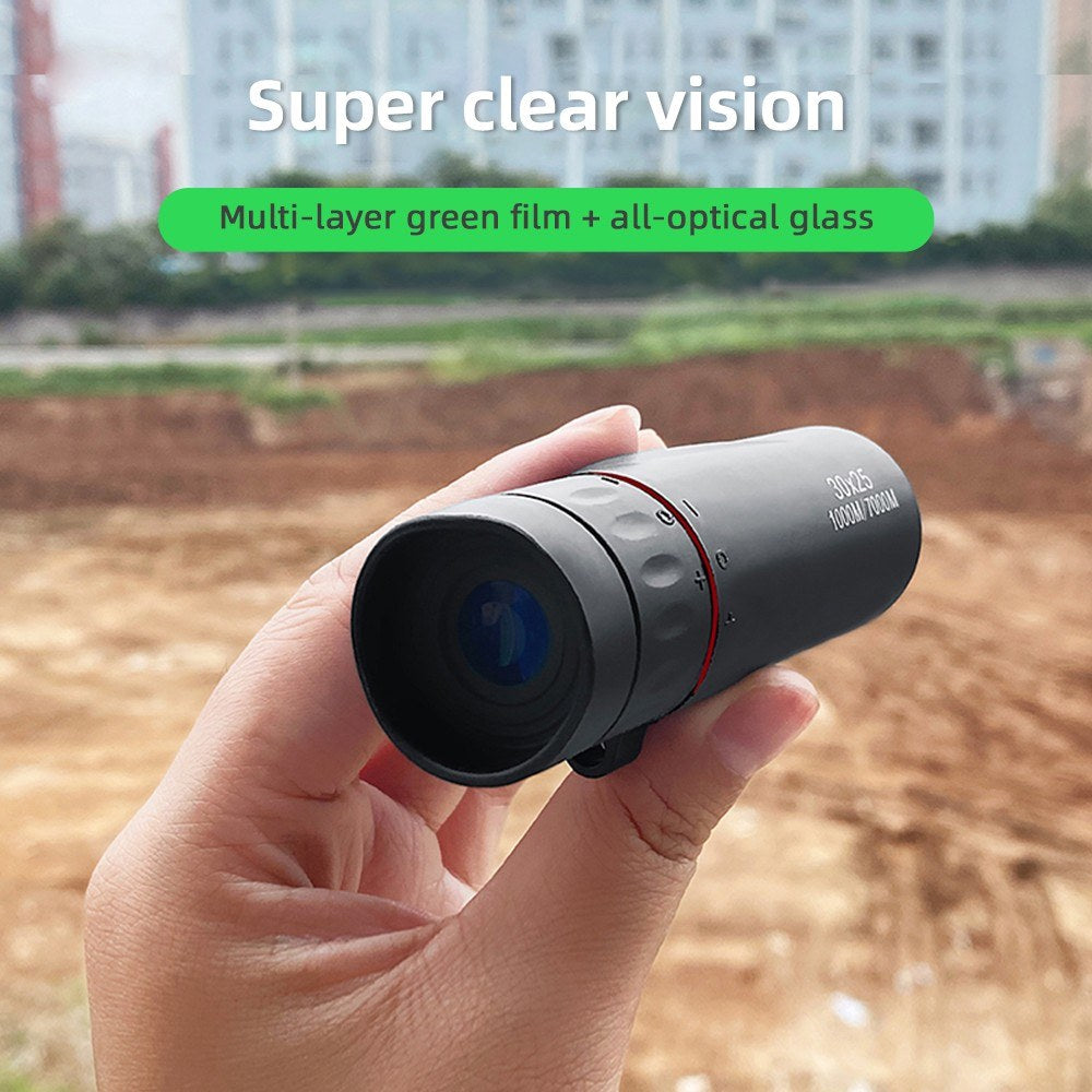 30x25 Mini Monocular Pocket Prime Monocular Handheld Telescope with Carrying Bag for Hiking Camping Wildlife Observation Moon Sports Game Concert Watching
