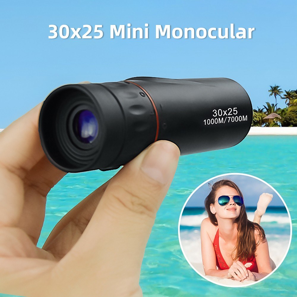 30x25 Mini Monocular Pocket Prime Monocular Handheld Telescope with Carrying Bag for Hiking Camping Wildlife Observation Moon Sports Game Concert Watching