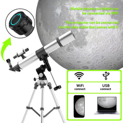 Wireless WiFi Digital Eyepiece for Telescope Camera 4K Video Recording Photo Taking Built-in Battery Electronic Eyepiece for 1.25 inch Telescope