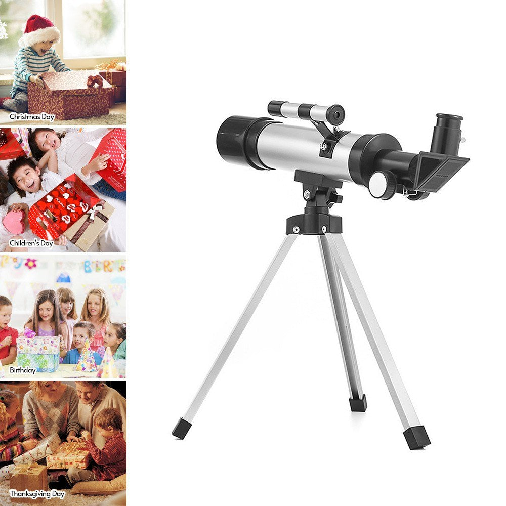 Astronomical Telescope Compact Portable Telescope of 90X Magnification - with Finder Scope Adjustable Tripod for Kids Beginners