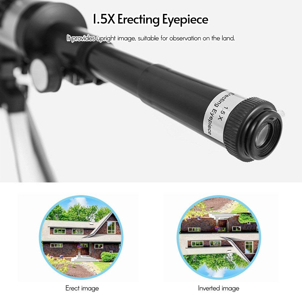 Astronomical Telescope Compact Portable Telescope of 90X Magnification - with Finder Scope Adjustable Tripod for Kids Beginners