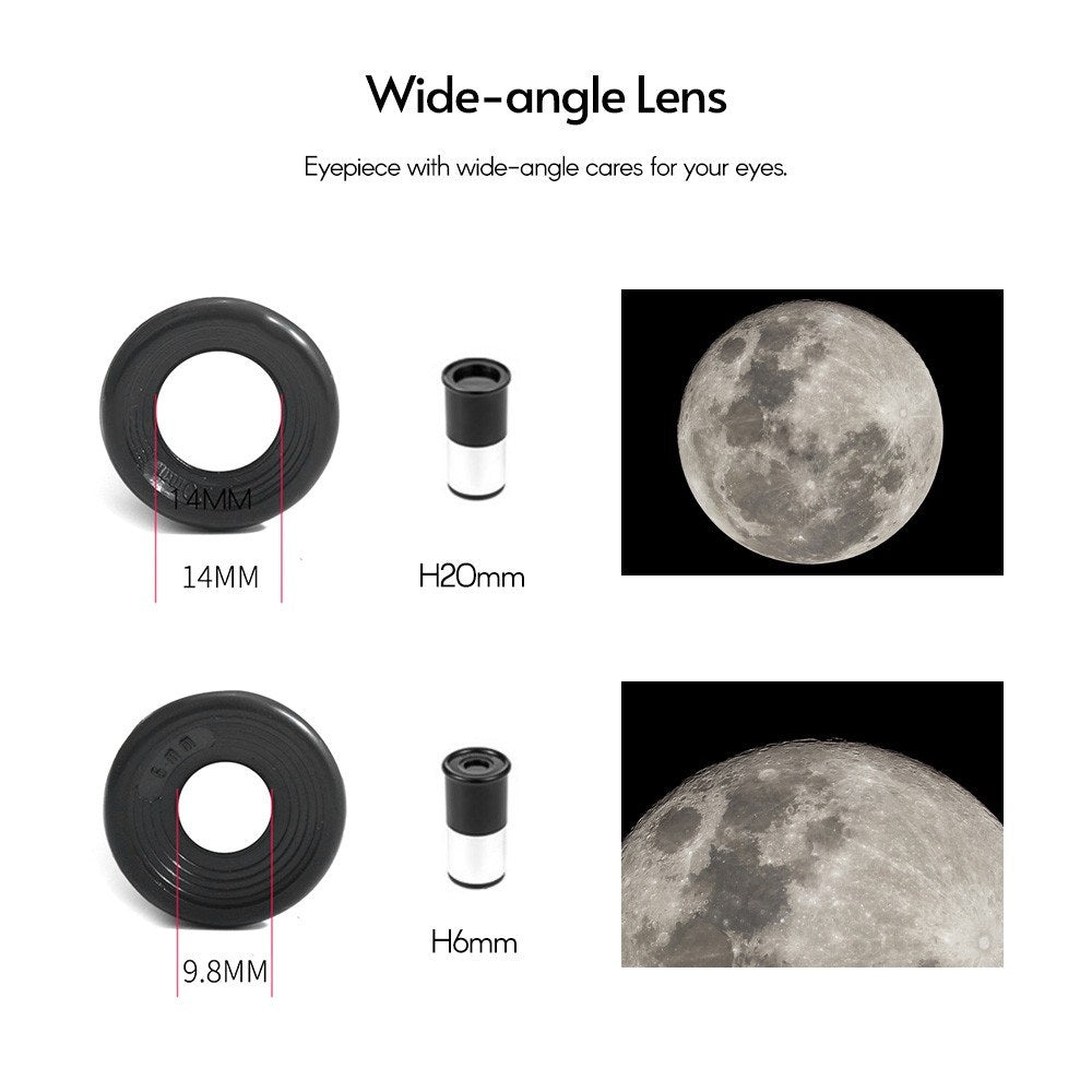 Astronomical Telescope Compact Portable Telescope of 90X Magnification - with Finder Scope Adjustable Tripod for Kids Beginners