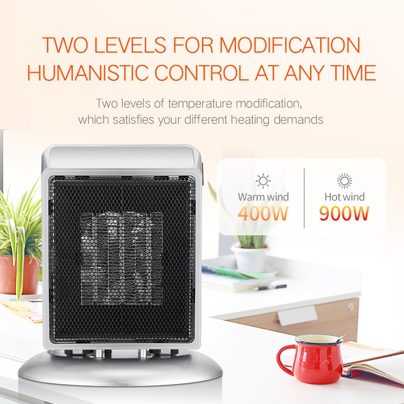 Portable 900W Electric Heater 110-220V | Mini Space Warmer for Room Heating