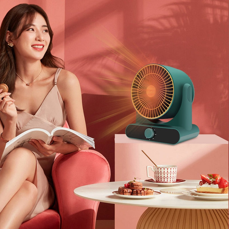 Portable Electric Heater Mini Fan - Silent Fast Heating for Home & Office Spaces