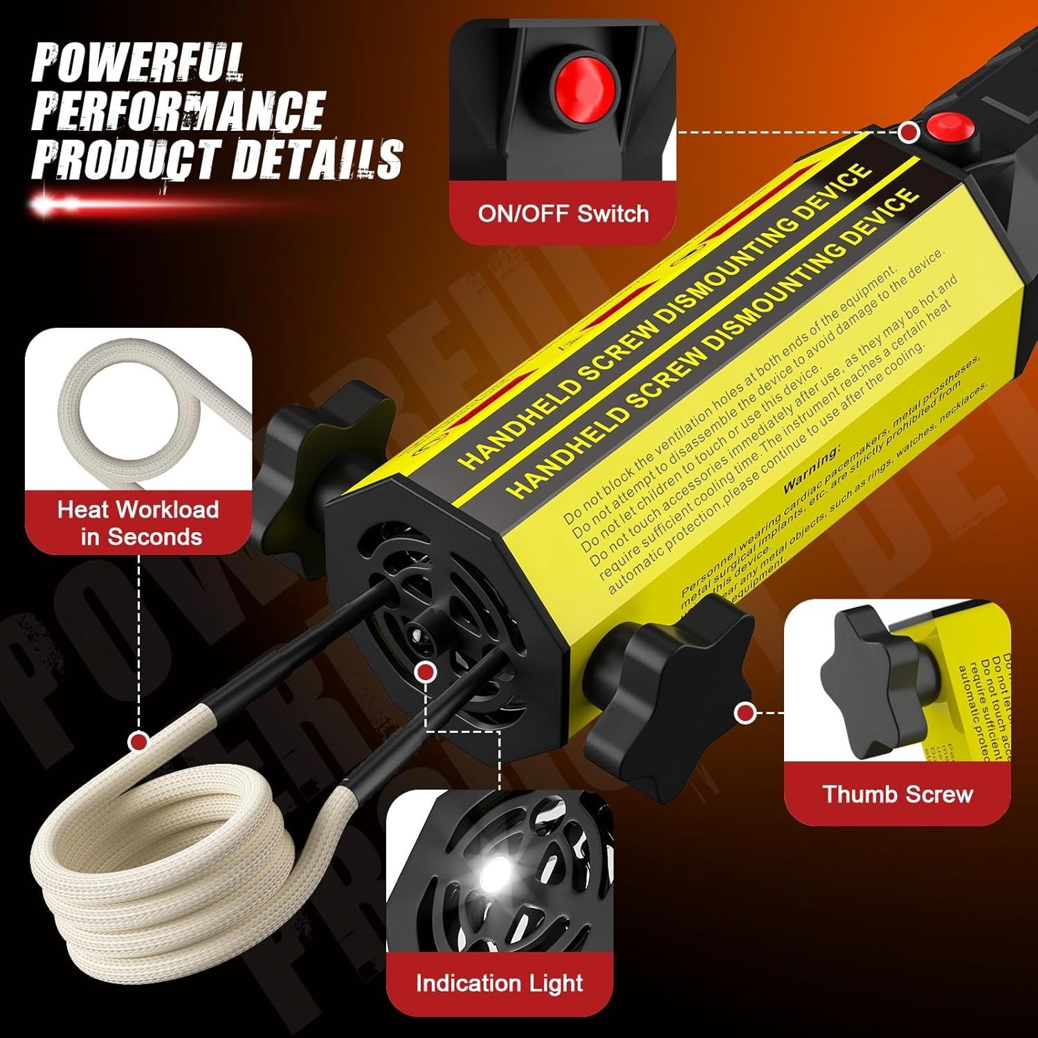 Greenzach MagHeat™ 1200W Magnetic Induction Heater Kit | Flameless Rusty Bolt Remover Tool | 8-Coil Master Set