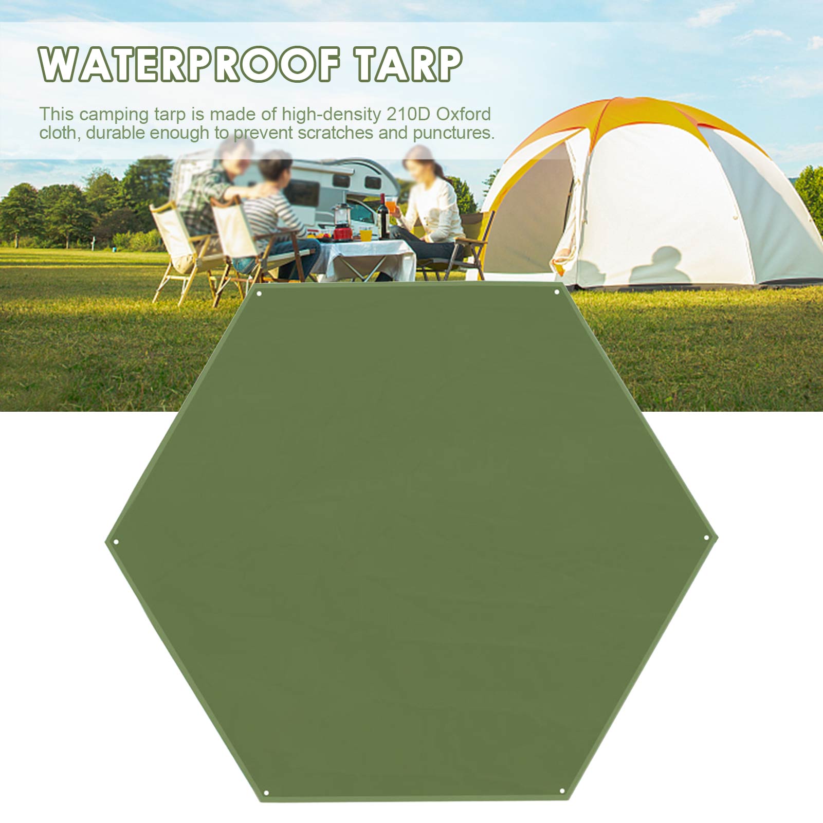 Outdoor Waterproof Camping Tarp Multifunctional Picnic Beach Mat Tent Footprint Tent Footprint Hexagonal Moisture-proof Pad