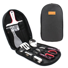 7 pcs Camp Kitchen Utensil Organizer Travel Set Portable BBQ Camping Cookware Utensils Travel Kit