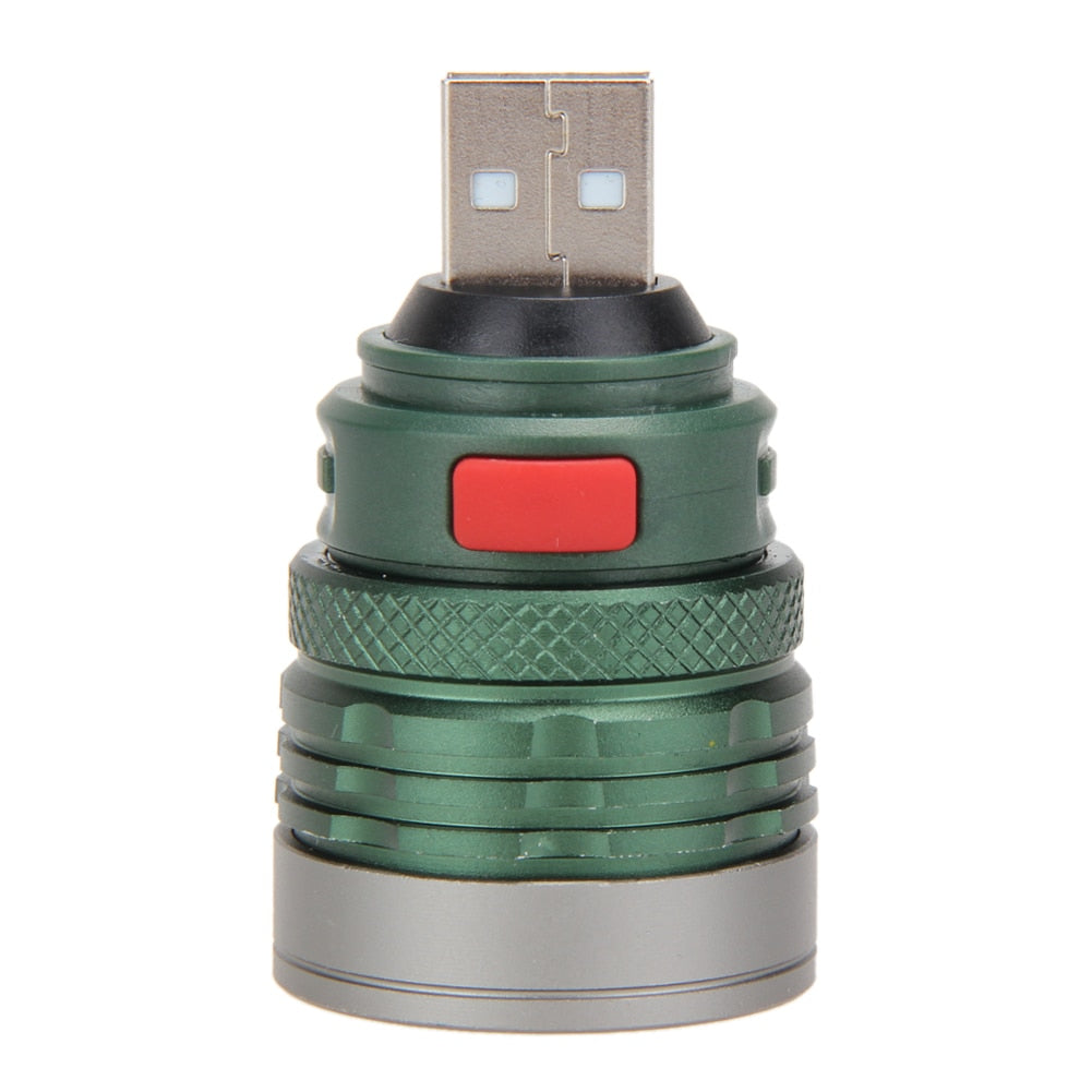 Ultra Bright Portable USB Flashlight Mini Zoomable 3 Modes Pocket Camping Bulbs Torch Lantern Power by USB Power Bank