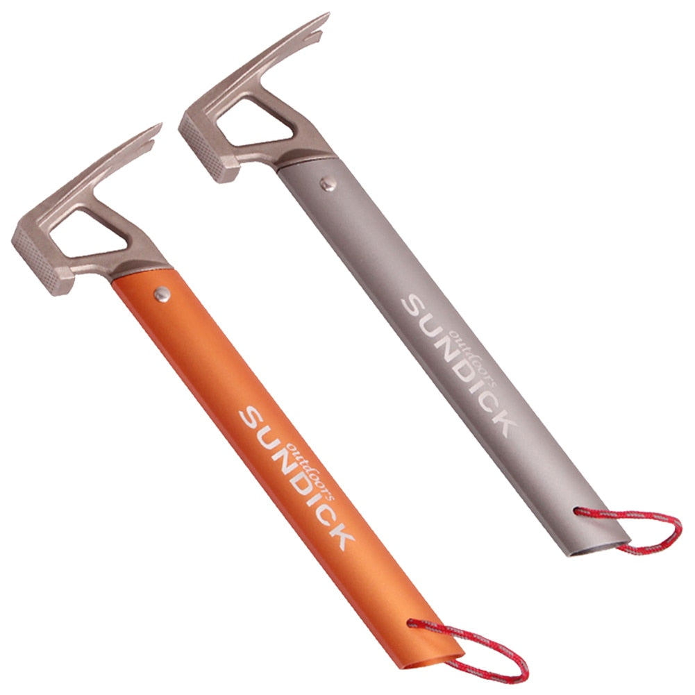 Outdoor Camping Tent Peg Hammer Multifunctional Hiking Fishing Stainless Steel Stakes Nail Puller Hammer Mountaineering Climbing