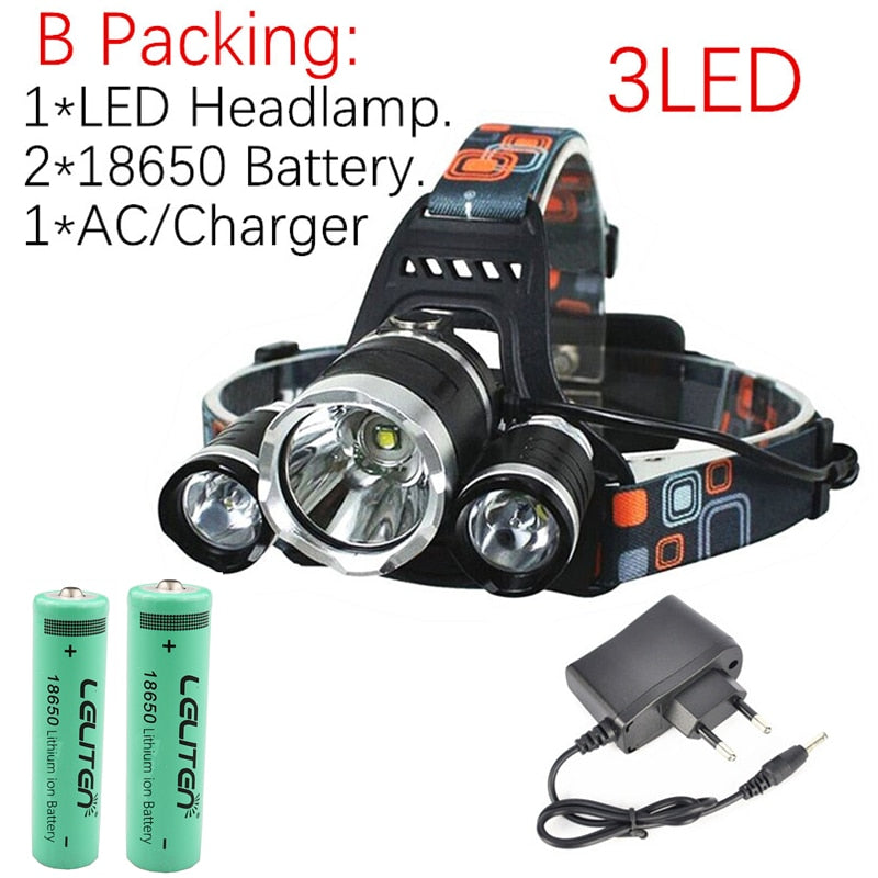 Rechargeable zoom led headlamp Fishing headlight Torch Hunting head lamp Camping Headlamp Flashlight head light