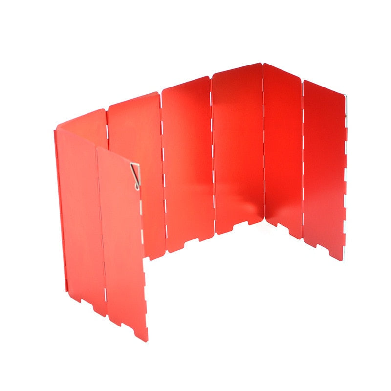 Oxidized Camping Gas Stove Wind Shield Aluminum Alloy Burner Windproof Screen Shield 3 Colors with Plastic Box