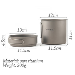Camping Titanium Pot Outdoor Pot Marching BRS3000 Gas Stove Pure Titanium Tableware For Picnic Camping Cooking Set Hiking
