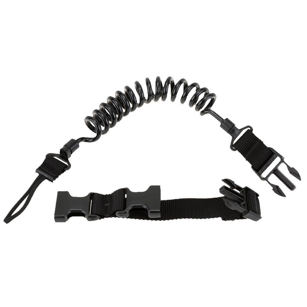 Coil Sling Rope Lanyard Molle Elastic Hunt Pistol Tool Belt Backpack Airsoft Gun Handgun Shooting Military Bag Spring Strap
