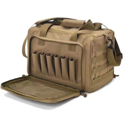 Tactical Range Bag Molle System 600D Waterproof Gun Shooting Pistol Case Pack Khaki Hunting Accessories Tools Sling Bag Camping