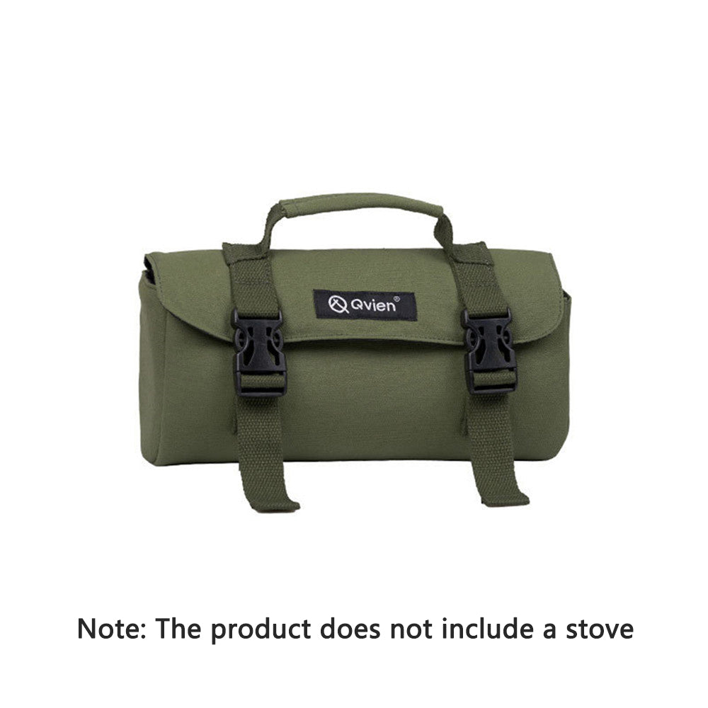 Outdoor Cassette Stove Storage Bag Canvas Double Layer Snap with Handle Camping Hiking Home Kitchen Protected Bag