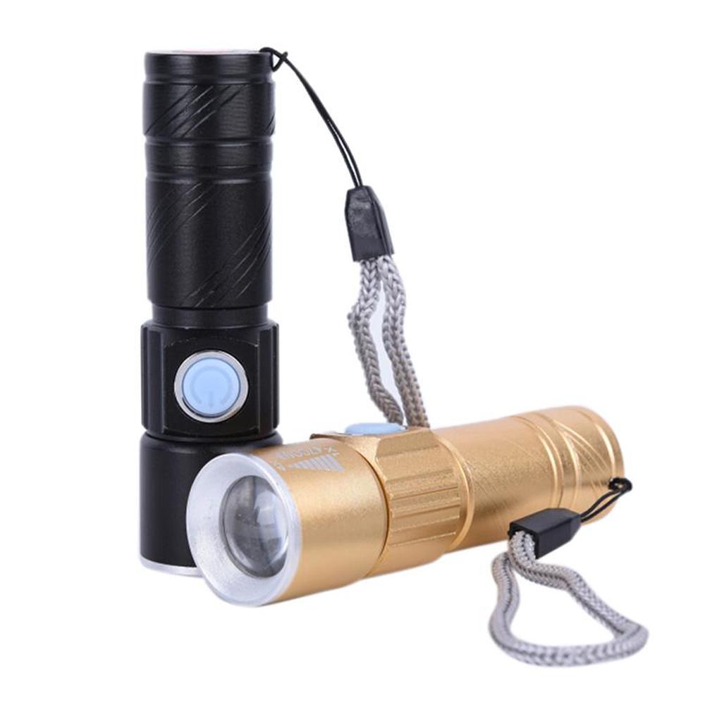 USB Built-in battery Rechargeable lasting Flashlight Q5 3 modes mini Zoom Light flash Waterproof Tactical Camping Bike Torch