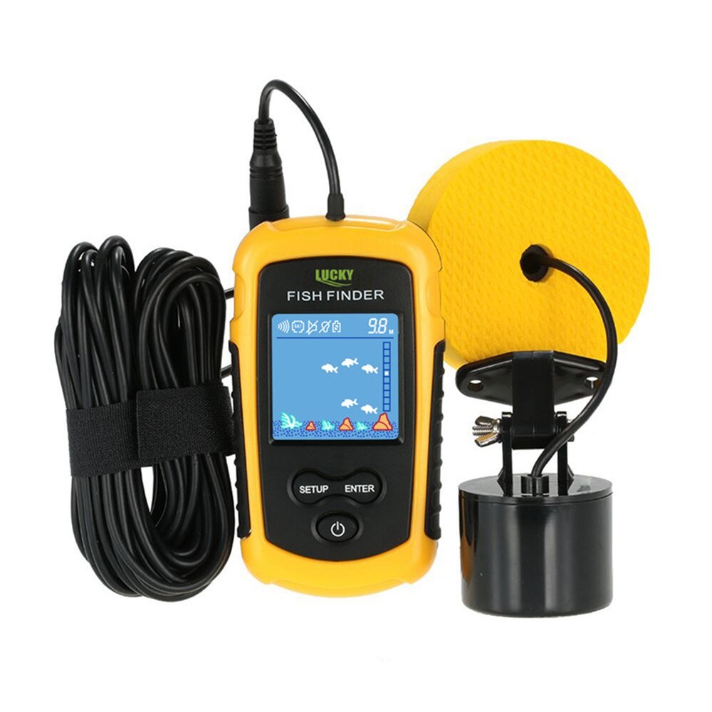 LCD Color Screen Portable Wired Fish Finder 100M Depth Range Sonar Echo Sounders Fishfinder