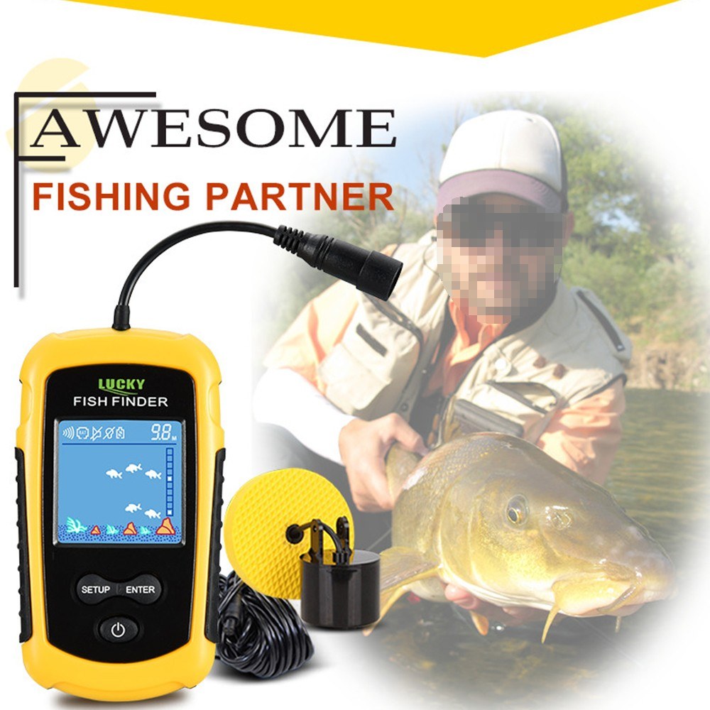 LCD Color Screen Portable Wired Fish Finder 100M Depth Range Sonar Echo Sounders Fishfinder