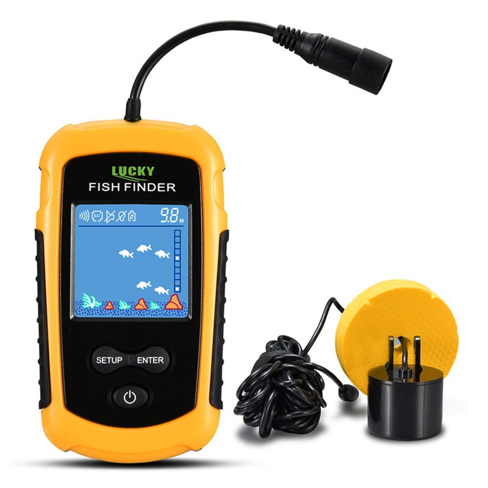 LCD Color Screen Portable Wired Fish Finder 100M Depth Range Sonar Echo Sounders Fishfinder