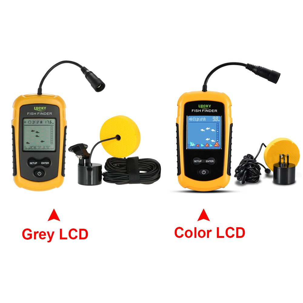 LCD Color Screen Portable Wired Fish Finder 100M Depth Range Sonar Echo Sounders Fishfinder