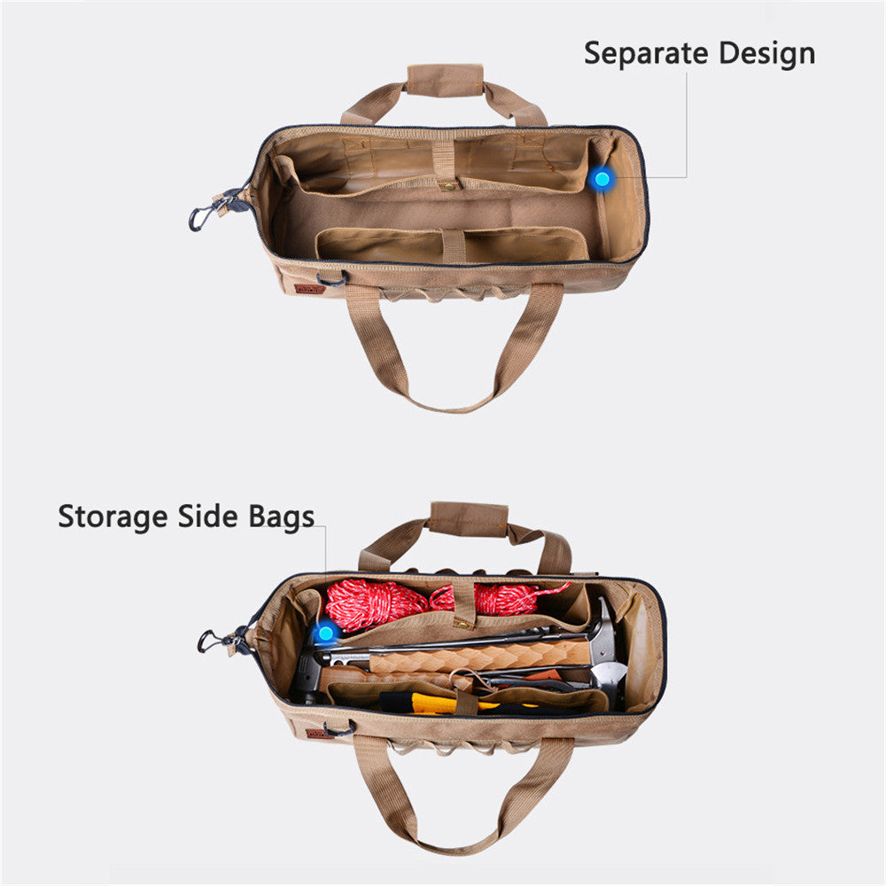 Tent Nail Storage Bag 1050D Oxford Cloth Large Capacity Multi-Pocket Zipper Handle Hanging Holes Camping Hiking Pegs Tools Bag