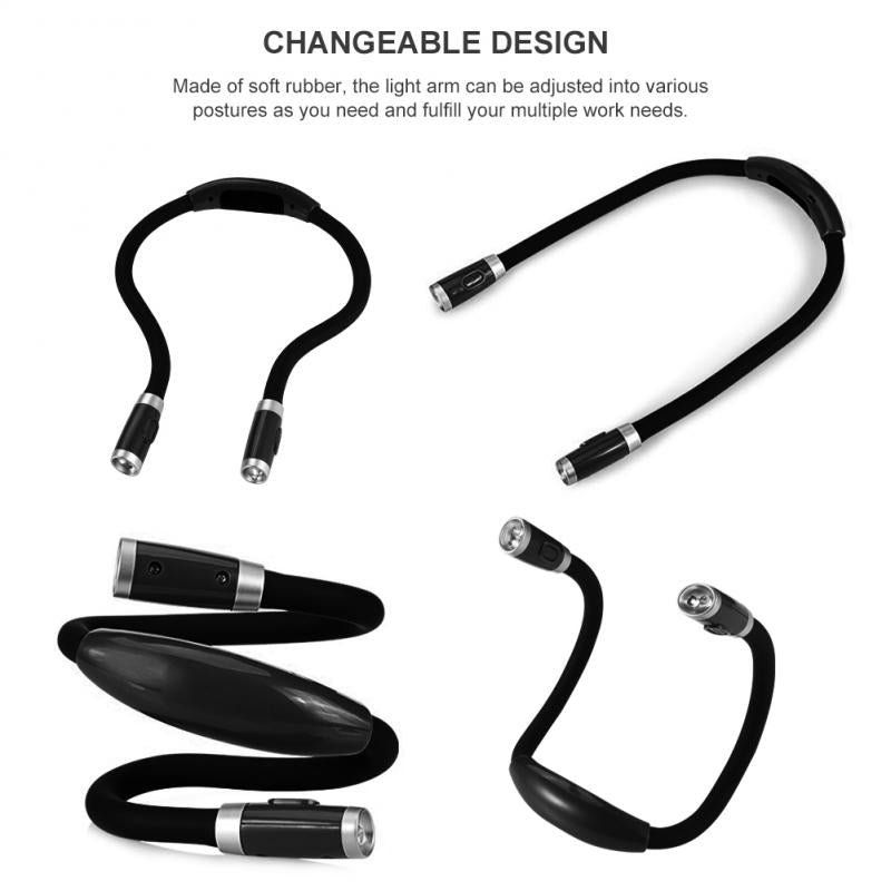 Flexible Handsfree LED Neck Light Super-bright Reading Lamp Novelty Book Light Night Knitting Flashlight Camping Light