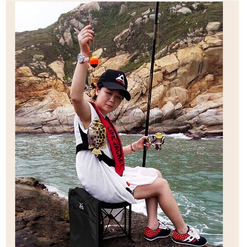Portable foldable camping chair with bag for trekking picnic Beach Seat Fishing Tools Chair