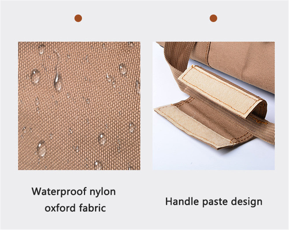 Tent Nail Storage Bag 1050D Oxford Cloth Large Capacity Multi-Pocket Zipper Handle Hanging Holes Camping Hiking Pegs Tools Bag