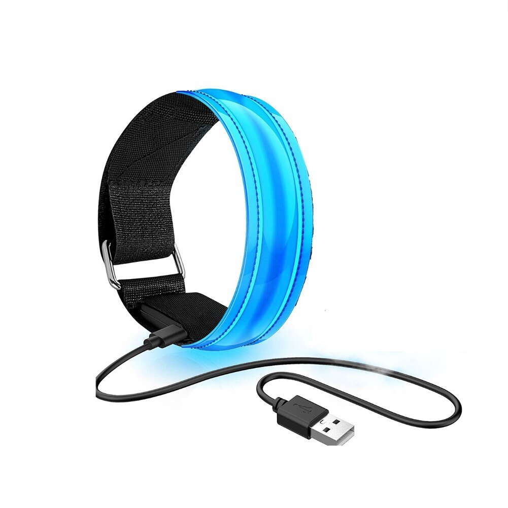 USB Charging LED Luminous Night Running Armband Bracelet Night Reflective Safety Belt Outdoor Sports Luminous Arm Band