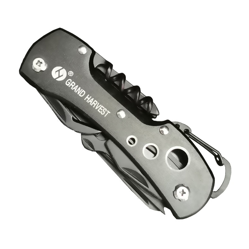Black Multifunction Swiss Knife Outdoor Camping Survival Army Folding Knife EDC Multi Purpose Tool