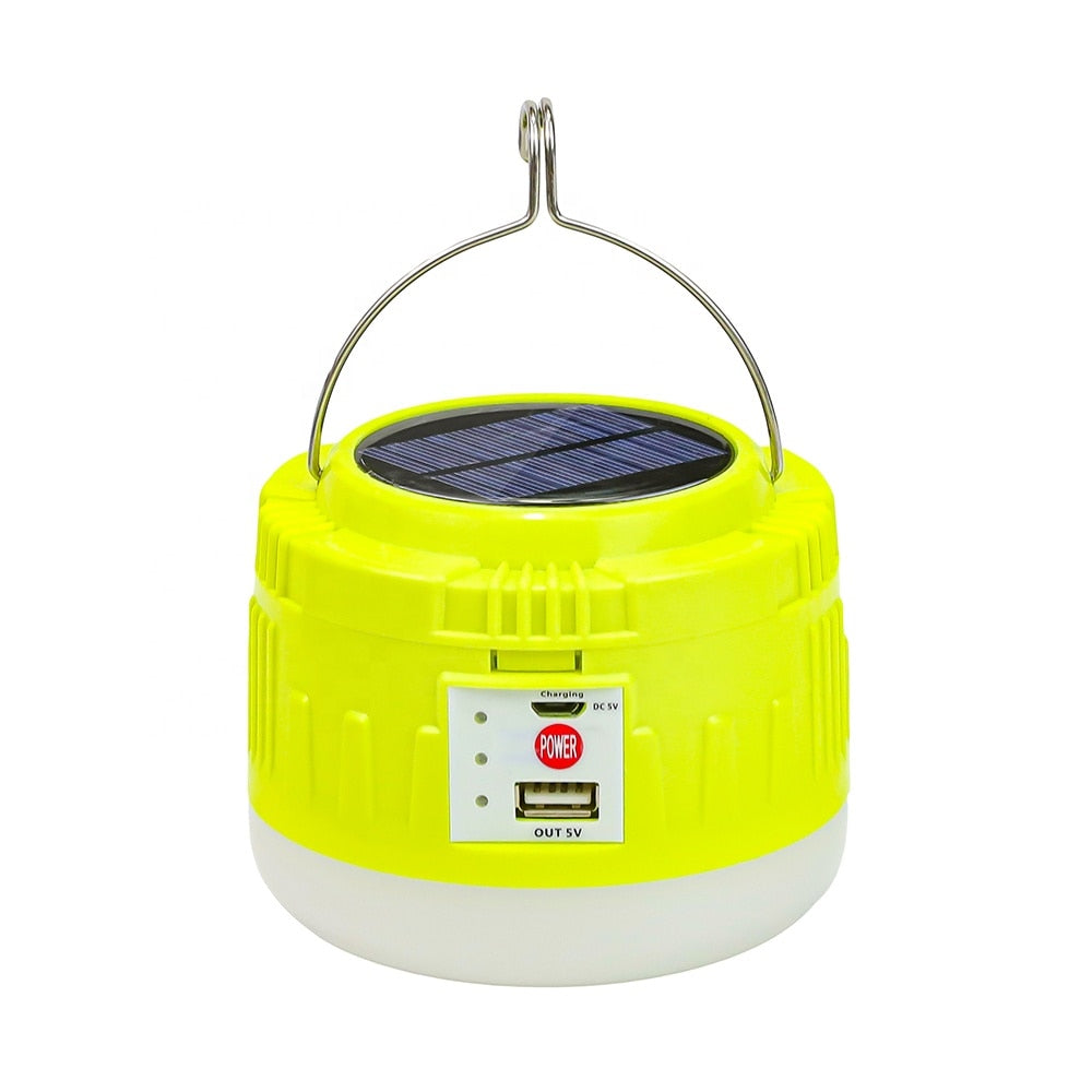 USB Solar LED Camping Light Charger Phone Recharchable Emergency Light Bulbs Outdoor Portable Lanterns Work Tent Lights For BBQ