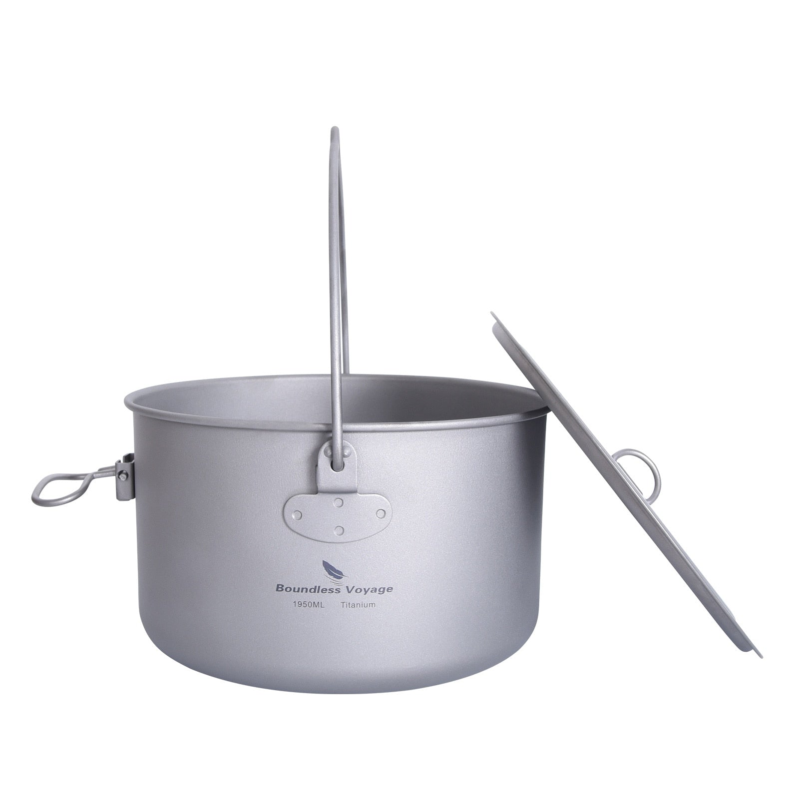 Big Capacity Titanium Camping Pot Outdoor Hanging Pot Portable Camping Picnic Water Cup