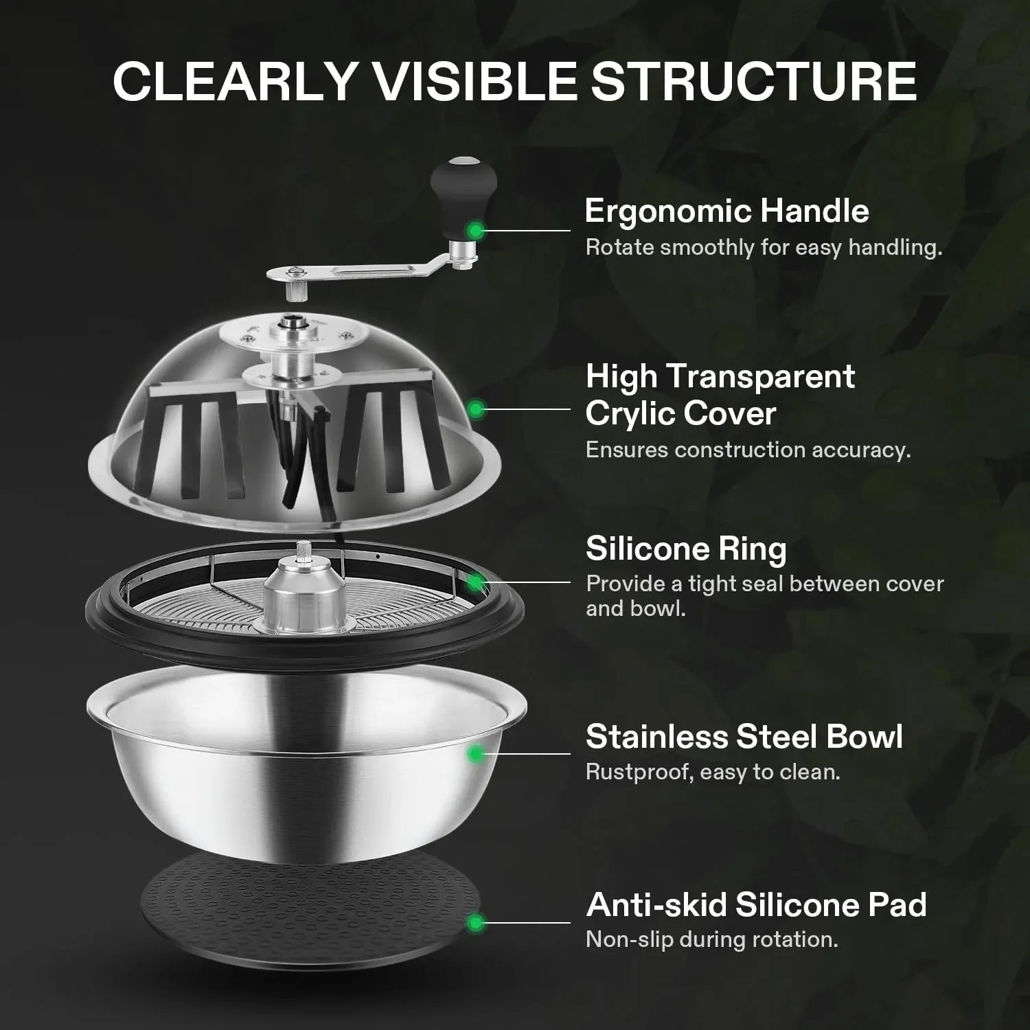 Greenzech Manual Bowl Leaf Trimmer 16" – Industrial Grade Stainless Steel Spin Cut Hydroponic Bud Trimmer