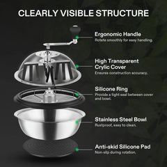 Greenzech Manual Bowl Leaf Trimmer 16" – Industrial Grade Stainless Steel Spin Cut Hydroponic Bud Trimmer
