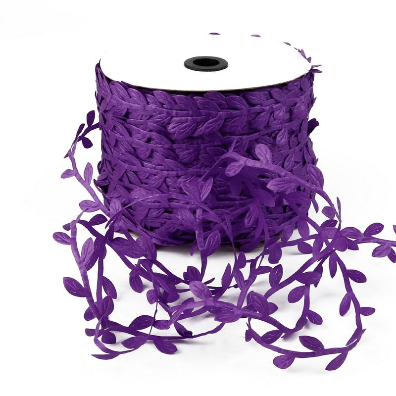 10Meter Silk Leaf-Shaped Artificial Flower Green Leaves For Home Wedding Decoration DIY Wreath Scrapbooking Craft Fake Flower