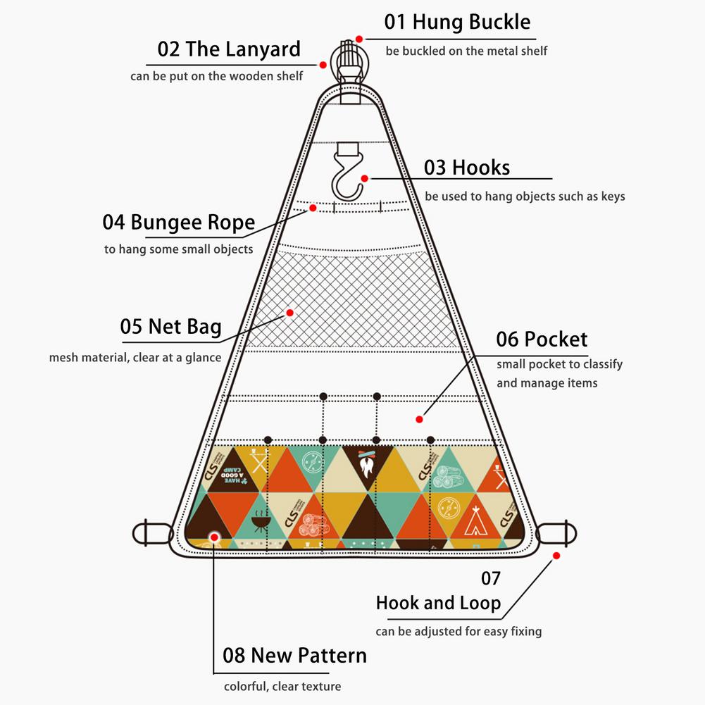 Outdoor Camping Storage Bag Tripod Rack Storage Bag Sundries Bag Camping Cooker Storage Bag Camping Kitchen Cookware Storage