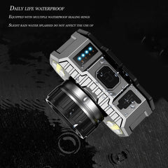T6 LED Super Bright Headlamp Head-Mounted Flashlight Strong Light Outdoor Camping Rechargeable Night Fishing Headlight
