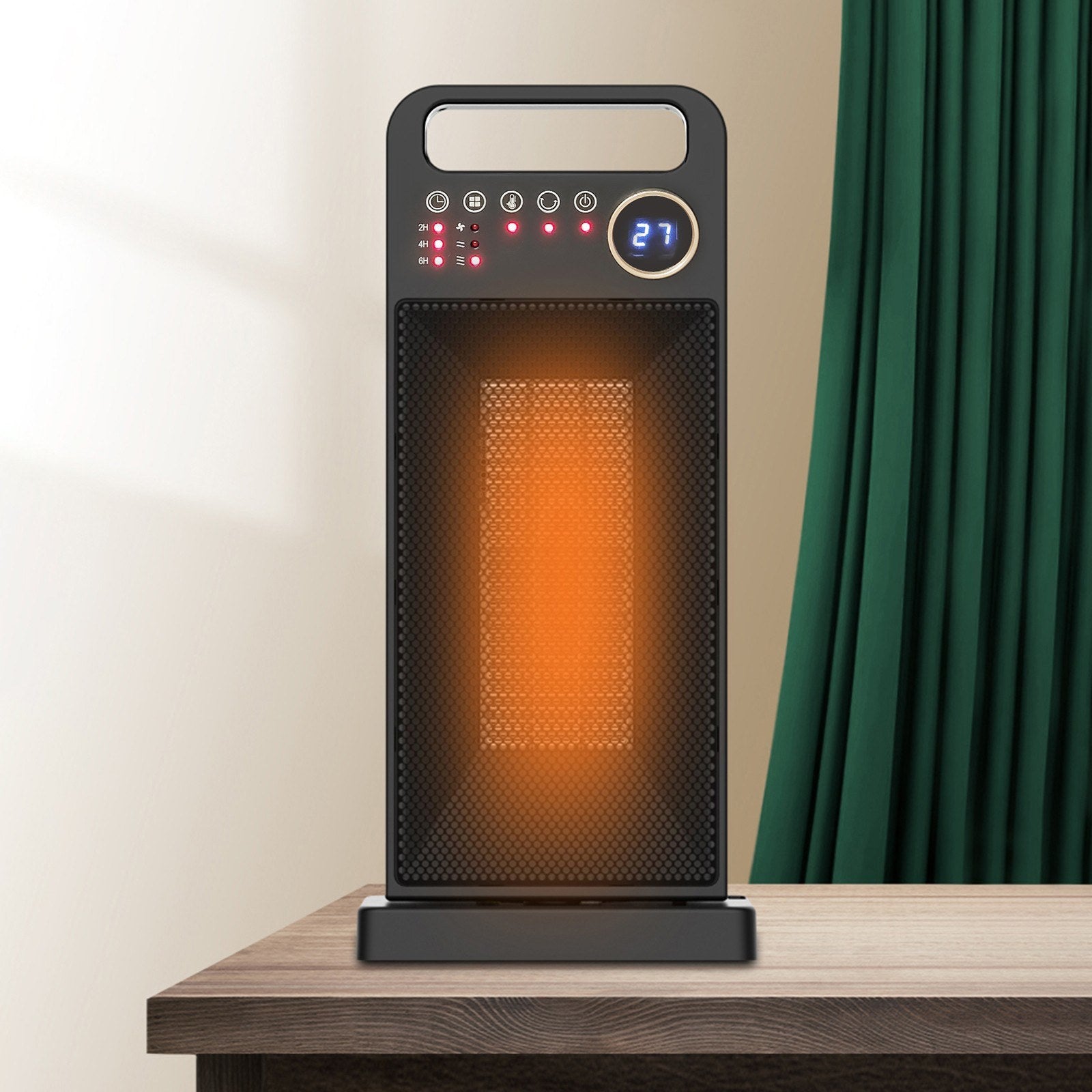 Electric Space Heater with Remote, Safe Overheat & Tip-over Protection, PTC Ceramic, Adjustable Heat