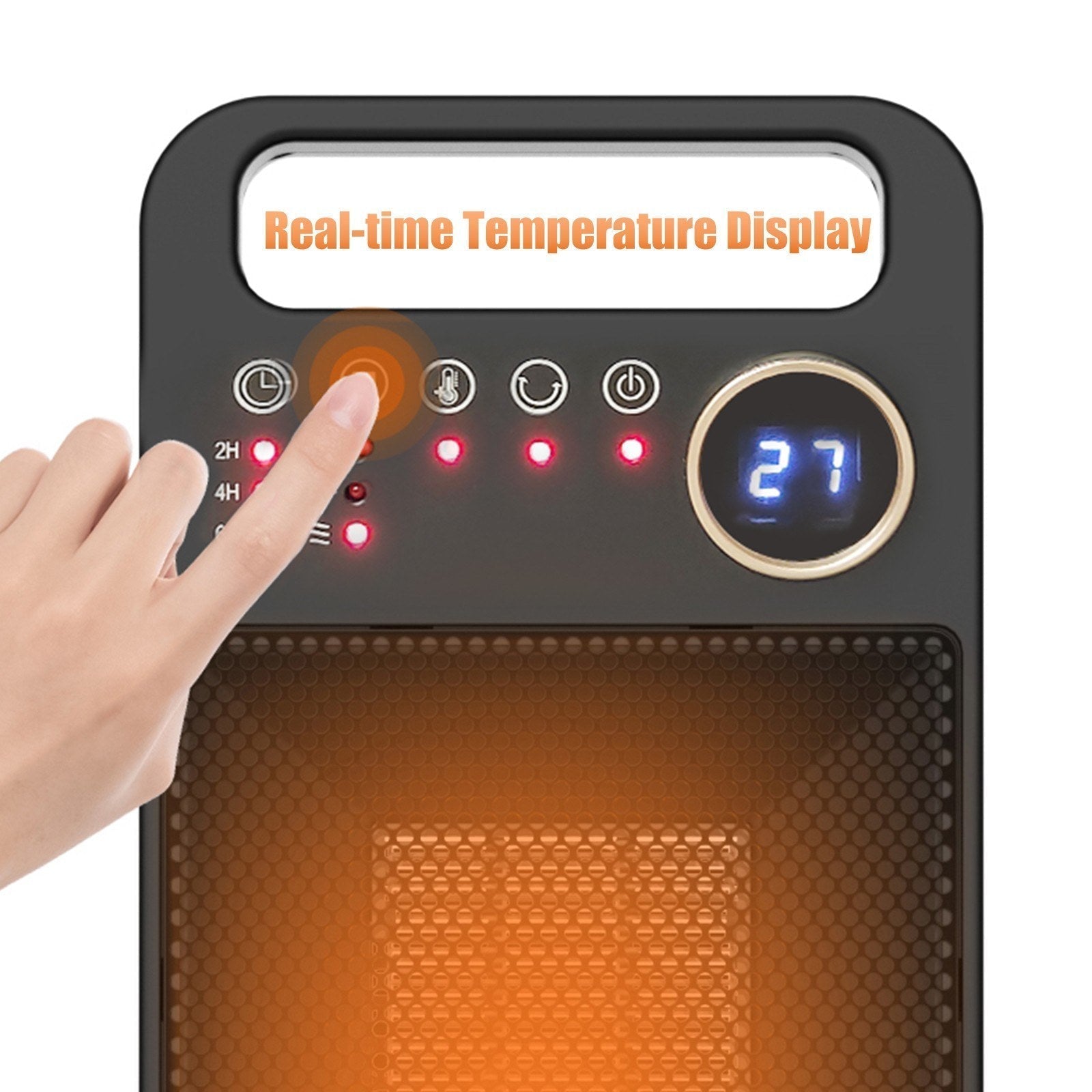 Electric Space Heater with Remote, Safe Overheat & Tip-over Protection, PTC Ceramic, Adjustable Heat