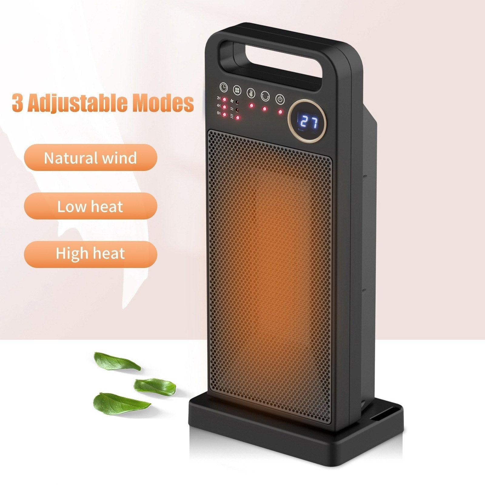 Electric Space Heater with Remote, Safe Overheat & Tip-over Protection, PTC Ceramic, Adjustable Heat