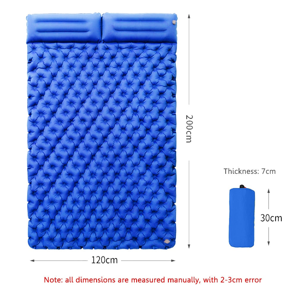 Waterproof Sleep Inflatable Mattress Outdoor Double Air Cushion Storage Bag Camping Folding Bed Ultralight Travel Hiking Mat