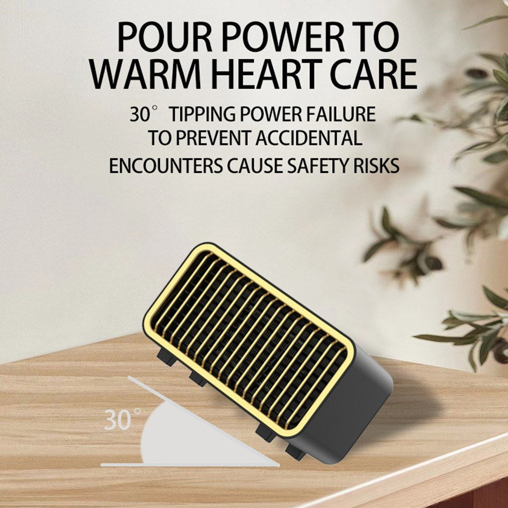 Portable 800W PTC Ceramic Space Heater - Quiet, Fast Heating, Tip-Over & Overheat Protection, 2 Adjustable Gears for Bedroom/Office