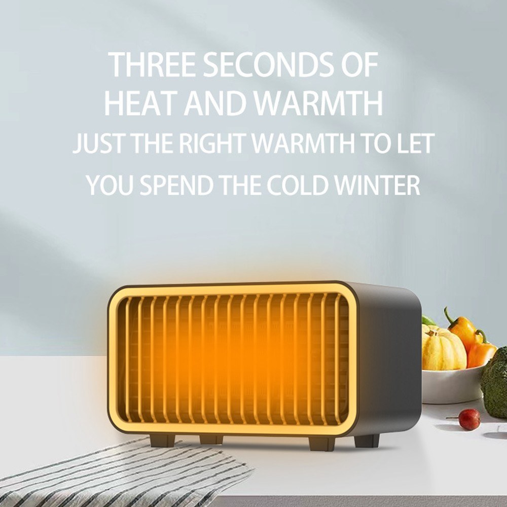 Portable 800W PTC Ceramic Space Heater - Quiet, Fast Heating, Tip-Over & Overheat Protection, 2 Adjustable Gears for Bedroom/Office