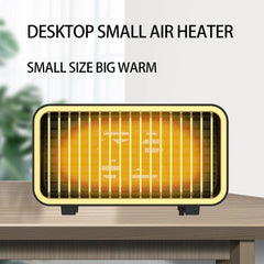 Portable 800W PTC Ceramic Space Heater - Quiet, Fast Heating, Tip-Over & Overheat Protection, 2 Adjustable Gears for Bedroom/Office