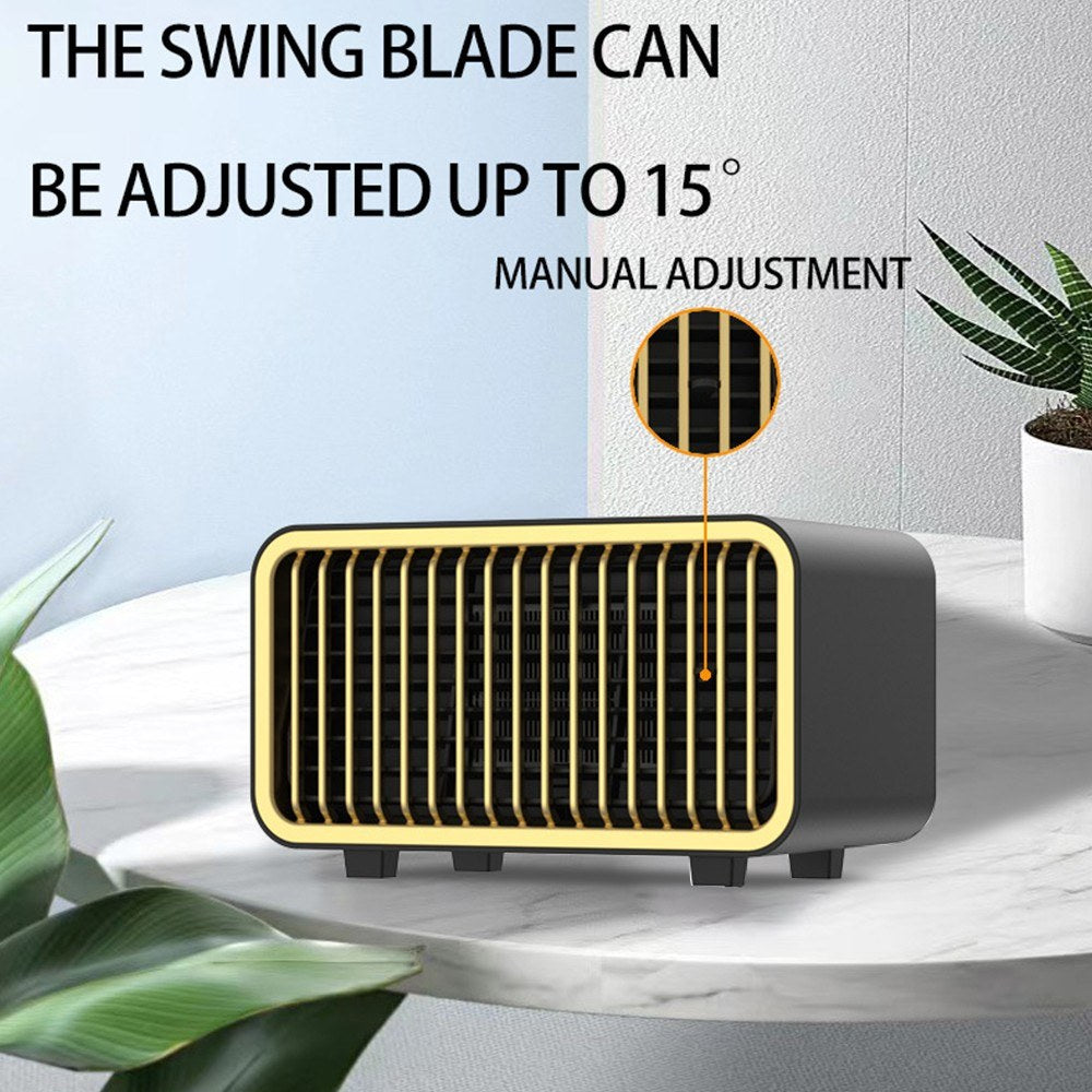Portable 800W PTC Ceramic Space Heater - Quiet, Fast Heating, Tip-Over & Overheat Protection, 2 Adjustable Gears for Bedroom/Office