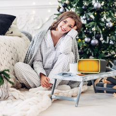 Portable 800W PTC Ceramic Space Heater - Quiet, Fast Heating, Tip-Over & Overheat Protection, 2 Adjustable Gears for Bedroom/Office