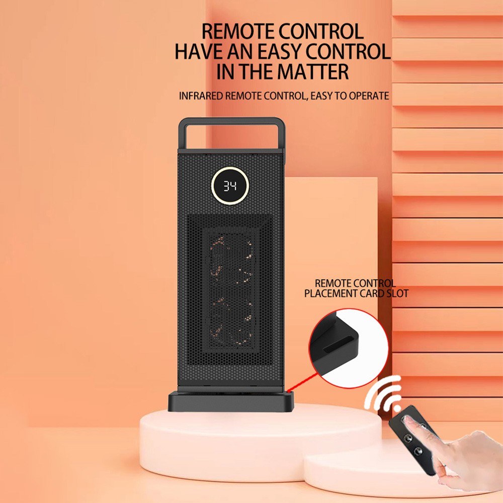 Portable 2000W PTC Ceramic Space Heater with Timer, Oscillation & Safety Features for Indoor Use