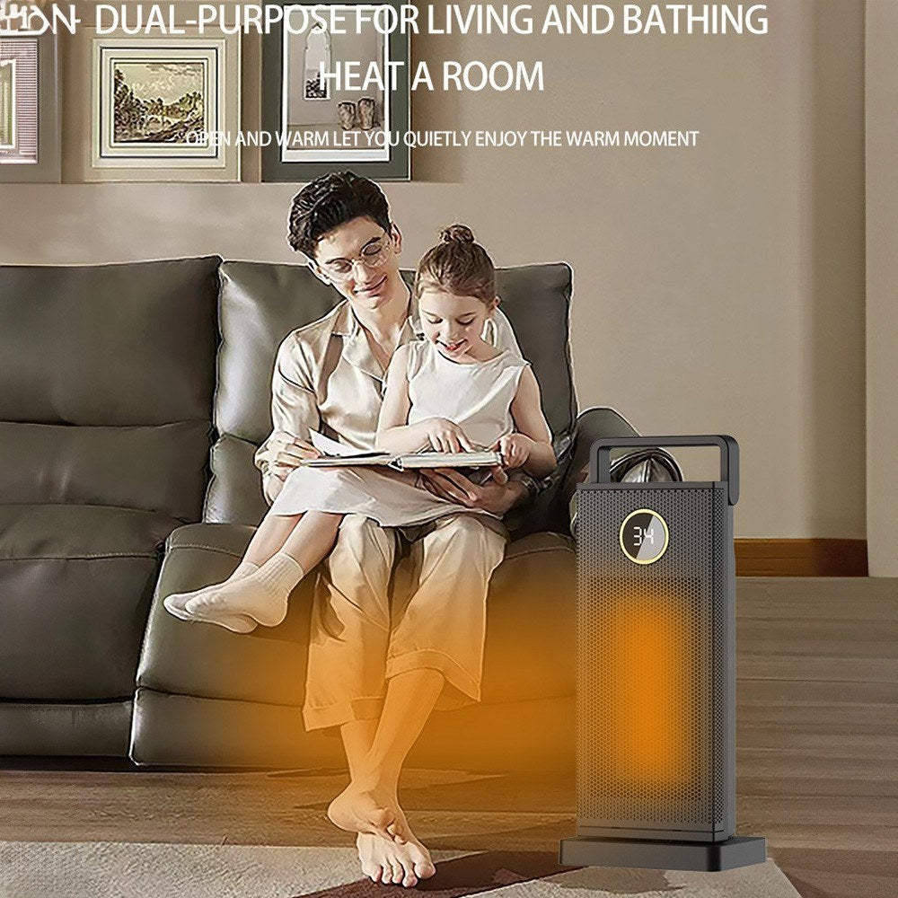 Portable 2000W PTC Ceramic Space Heater with Timer, Oscillation & Safety Features for Indoor Use