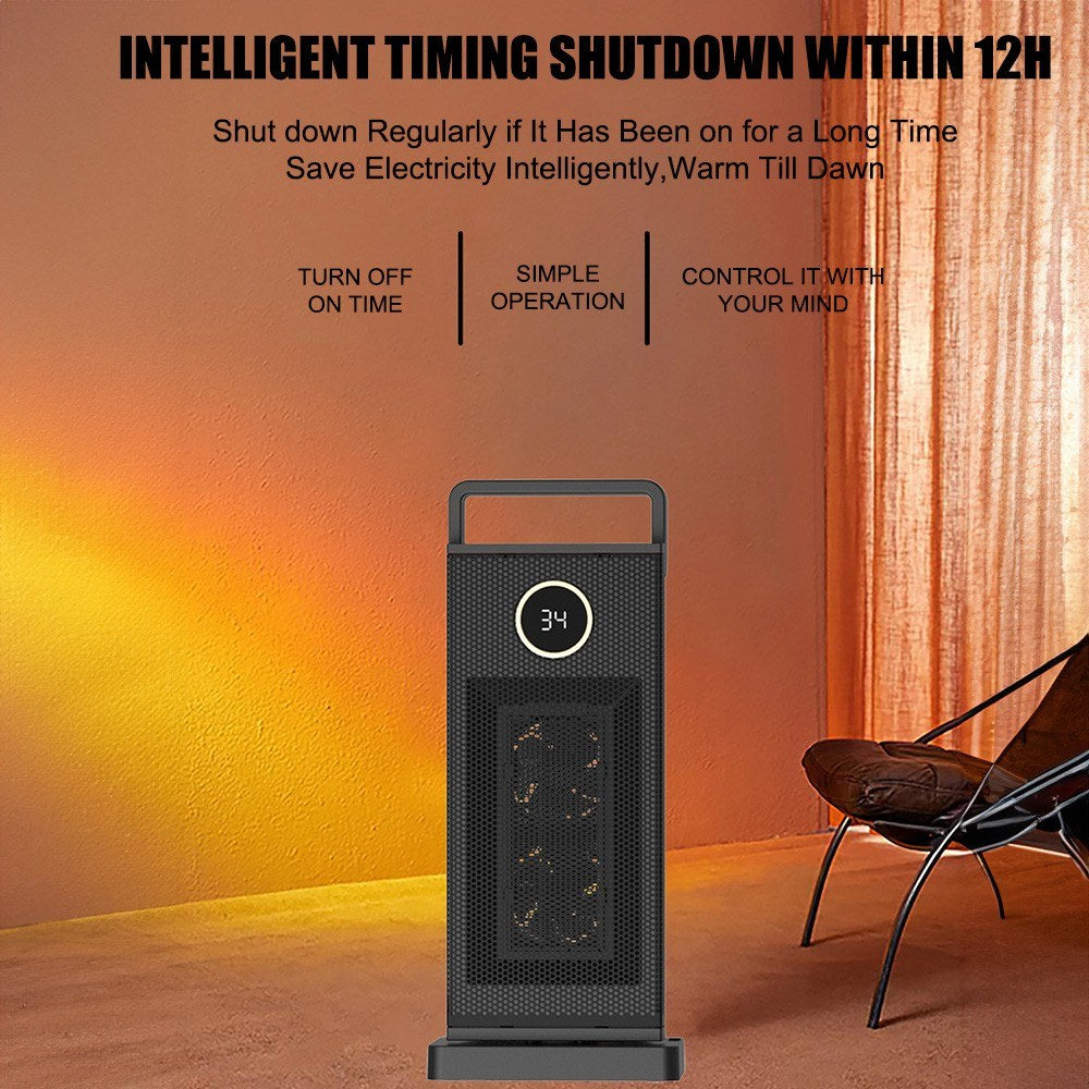 Portable 2000W PTC Ceramic Space Heater with Timer, Oscillation & Safety Features for Indoor Use
